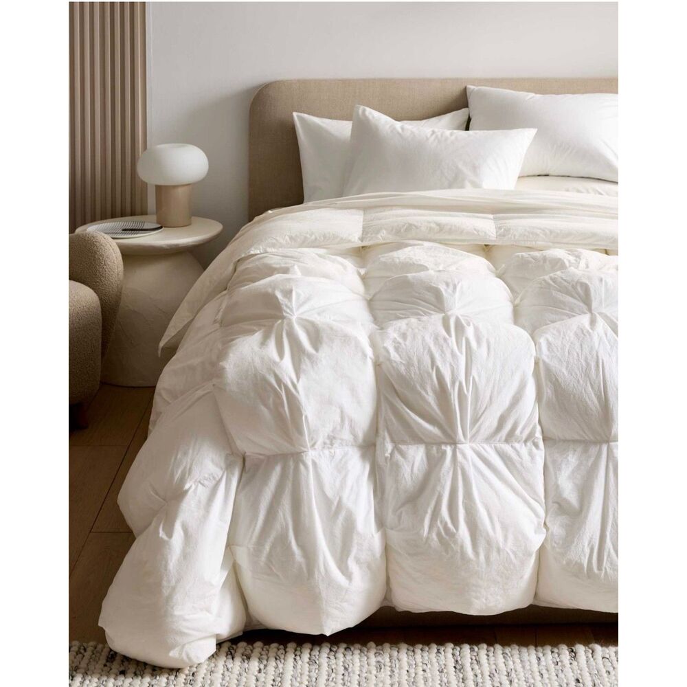 Quince Cotton Pintuck Comforter King/Calking White NWOT